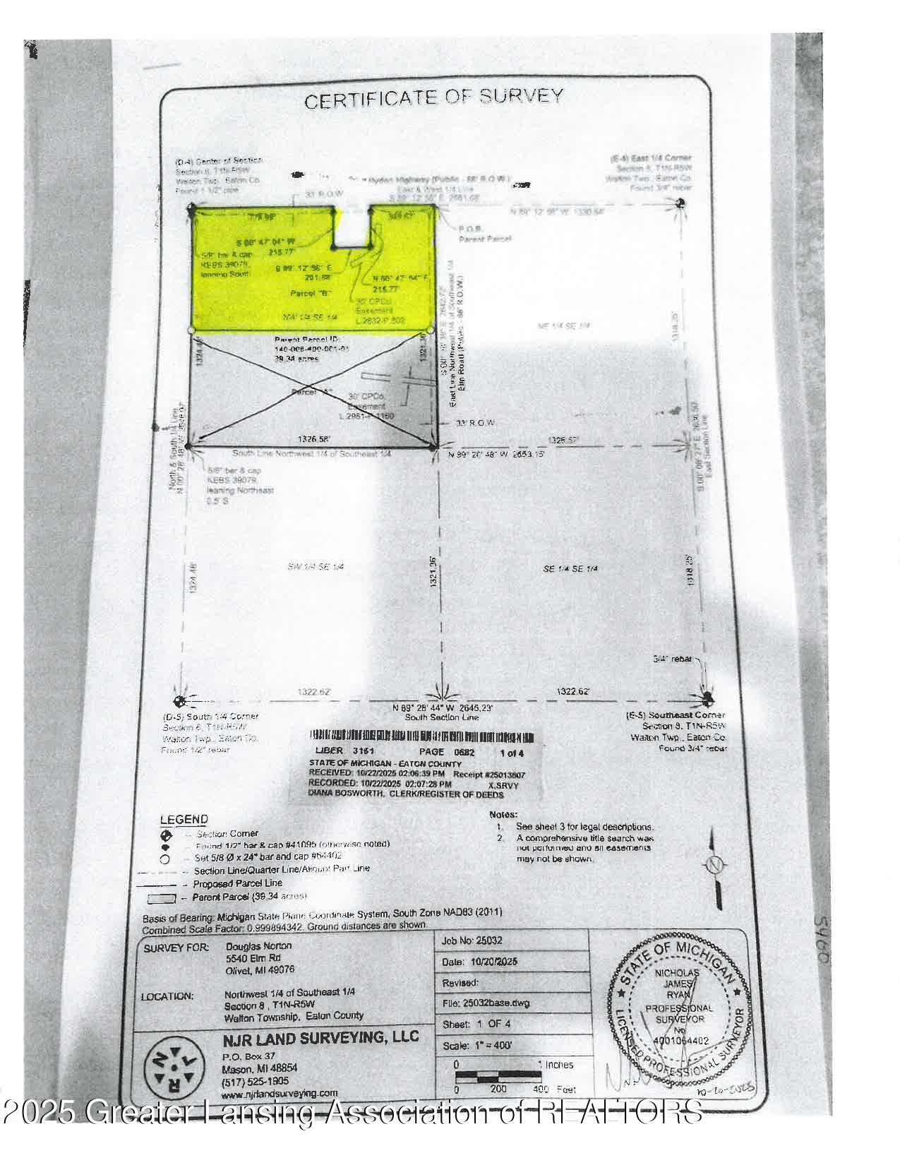 0 Elm Road Olivet, MI 49076 - Photo 25 of 26 Survey 1