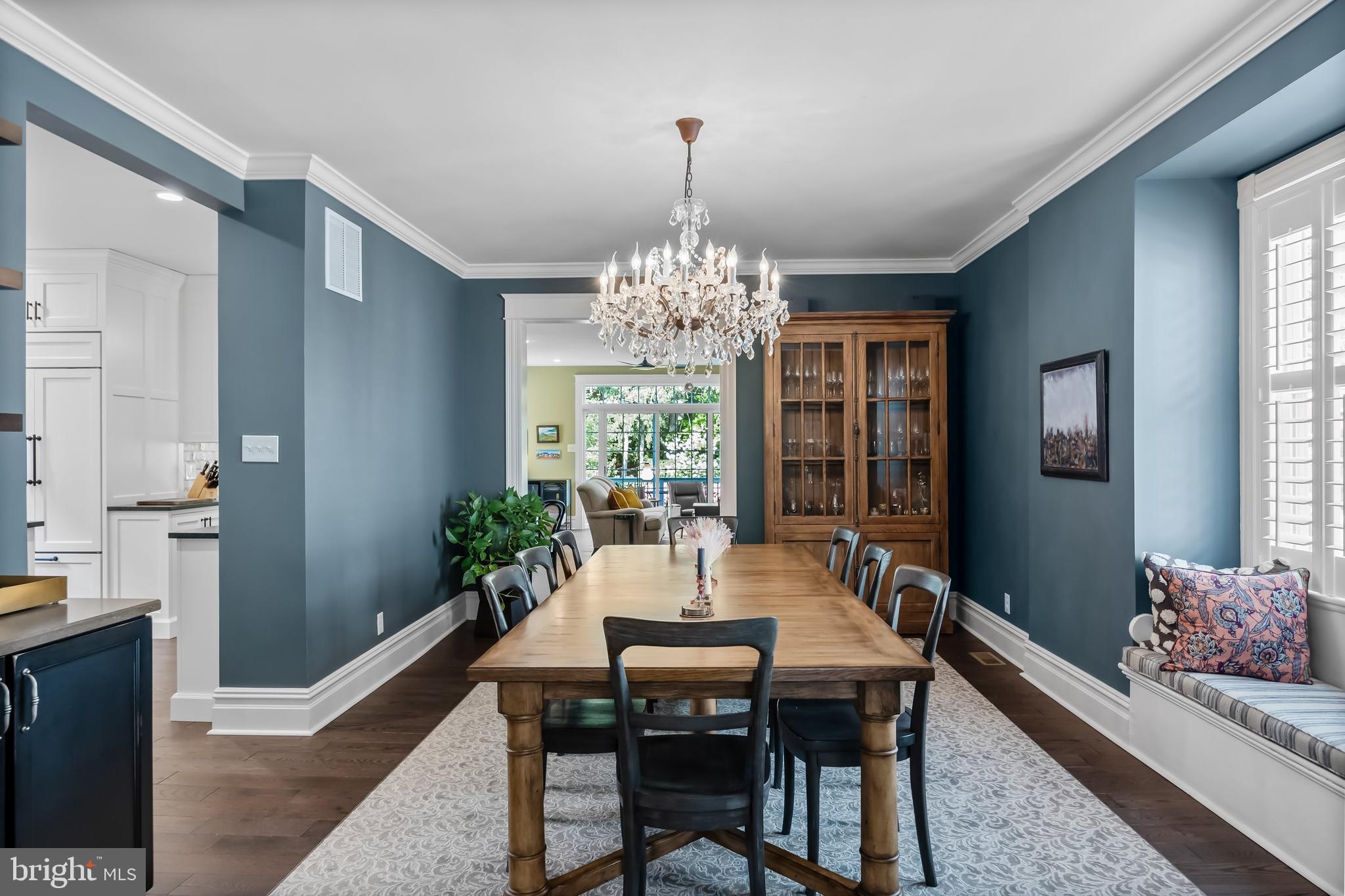 43 Estaugh Avenue Haddonfield, NJ 08033 - Photo 10 of 38 a dining room with furniture a chandelier and window