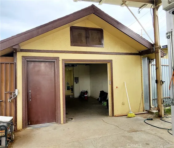 a view of a swimming pool with an outdoor space