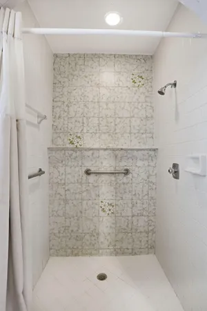 a bathroom with a shower