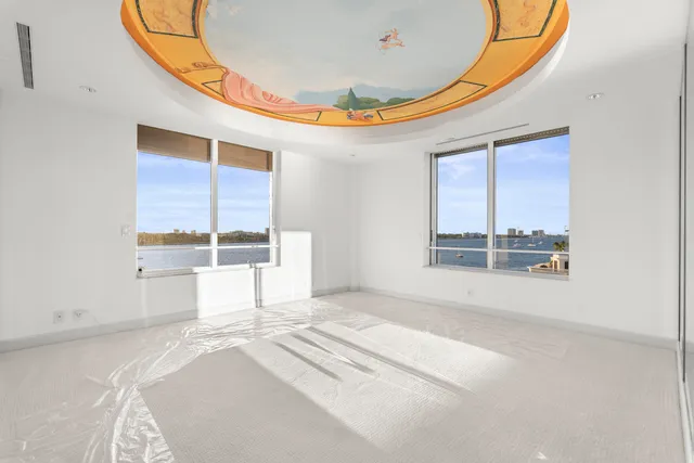 a view of a balcony with city view