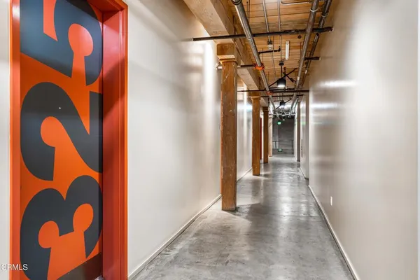 a view of hallway with stairs