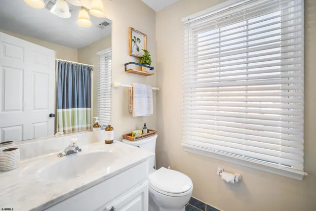 a bathroom with a sink a toilet a window and shower