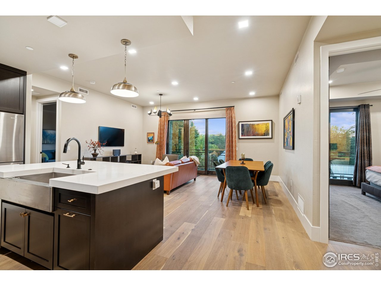 a view of a kitchen and a sink