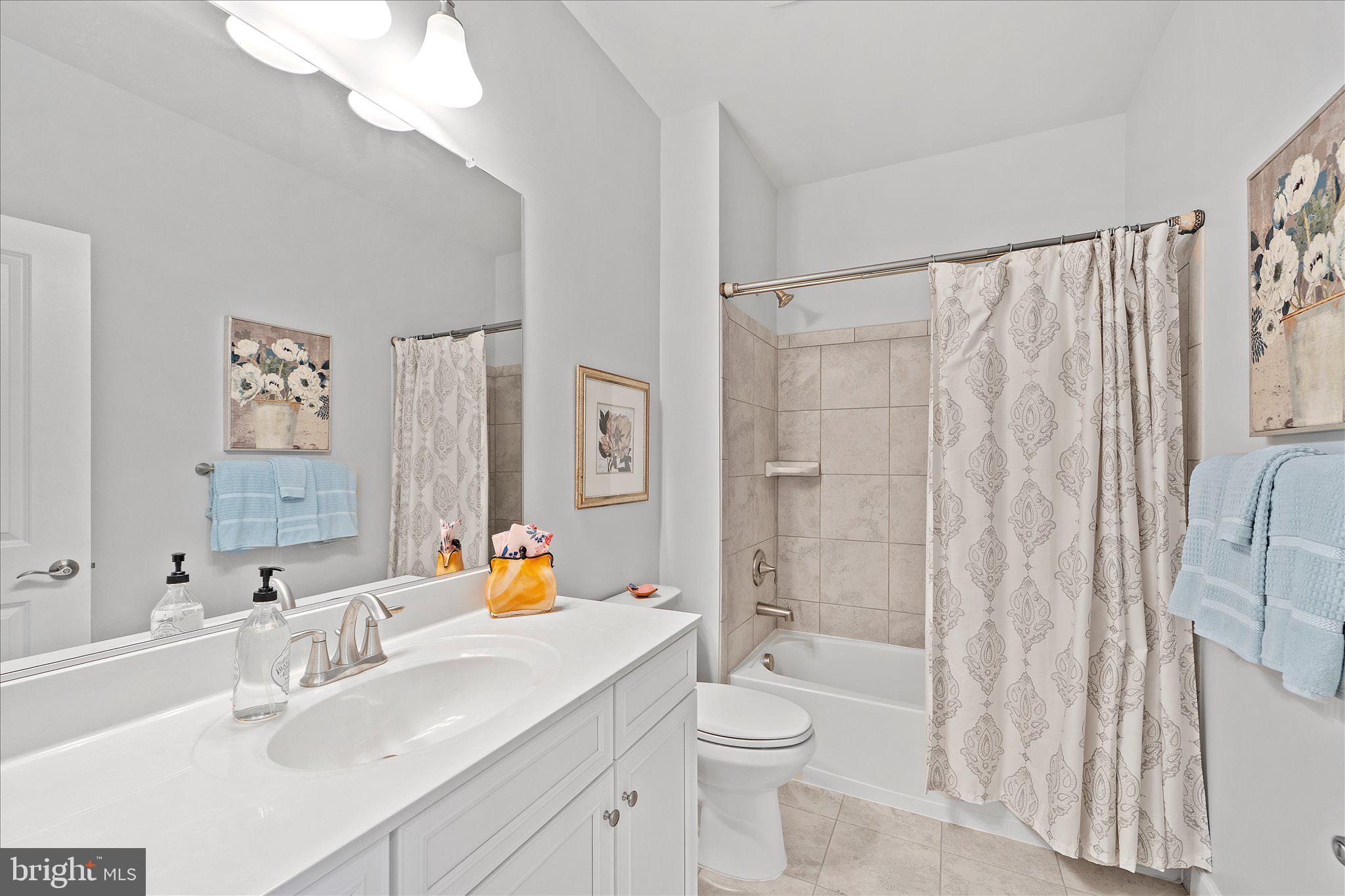 45206 Lettermore Square Sterling, VA 20166 - Photo 30 of 42 a bathroom with a sink toilet a shower and a mirror