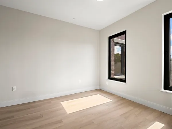 an empty room with a window