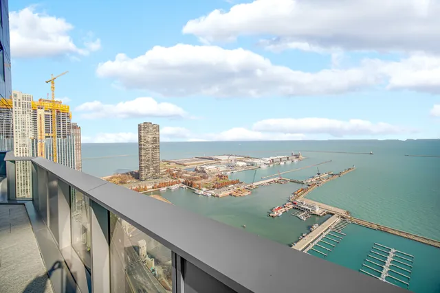 a view of a city and ocean