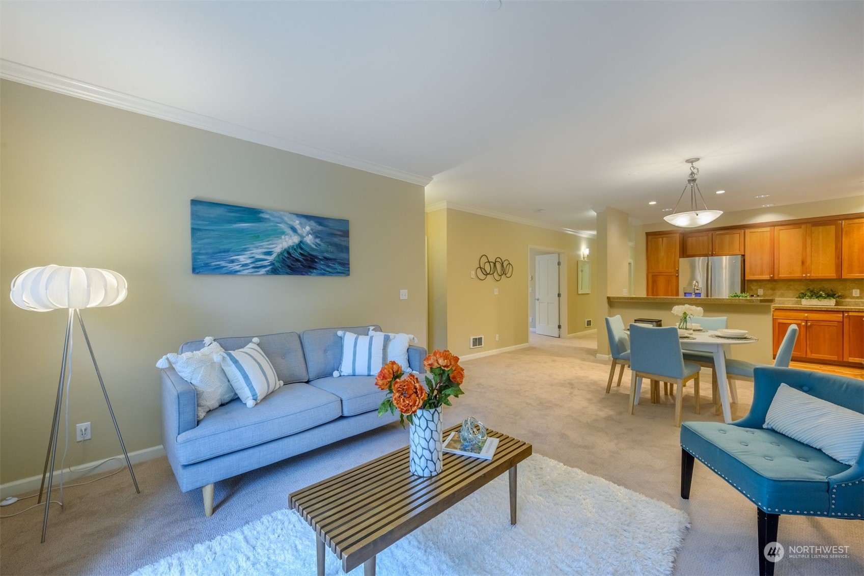 505 5th Avenue South, Unit 203 Edmonds, WA 98020 - Photo 12 of 24 a living room with furniture and kitchen view