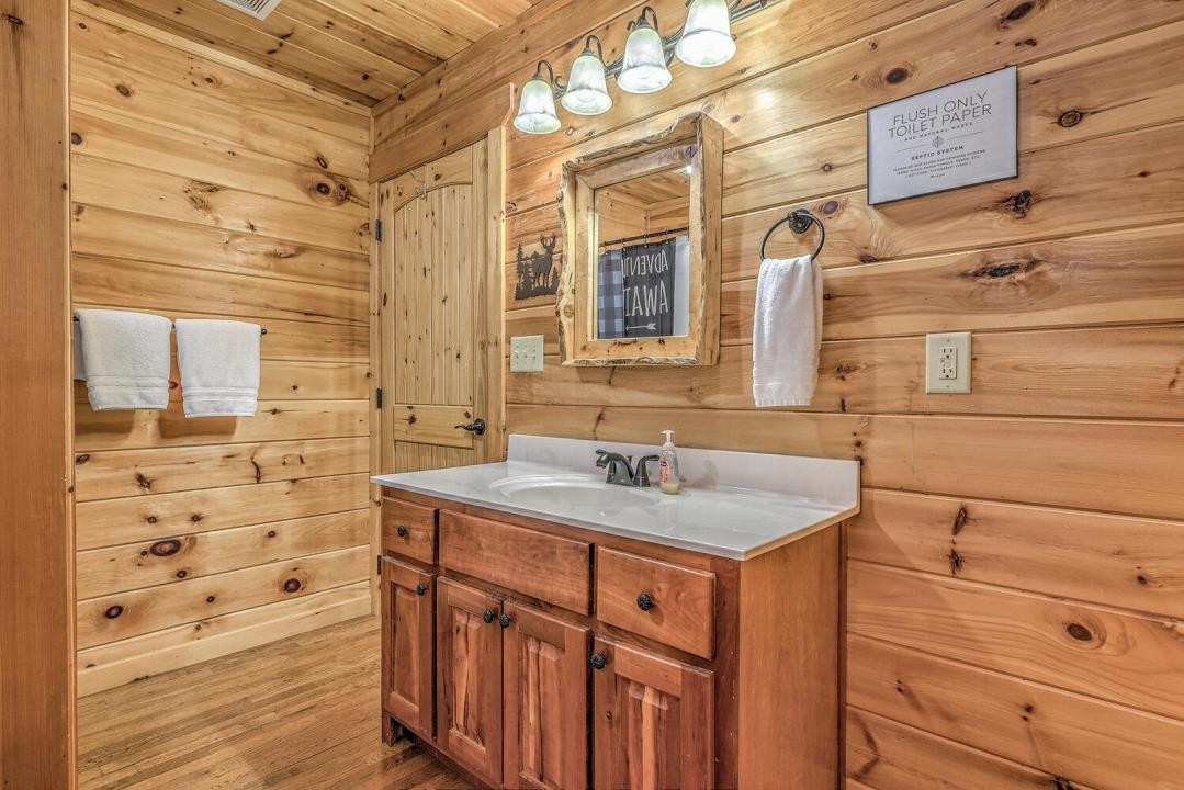 398 Pin Oak Road Murphy, NC 28906 - Photo 26 of 30 a bathroom with a sink and mirror