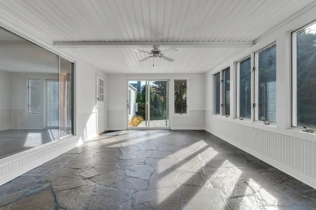 a view of an entryway with a window