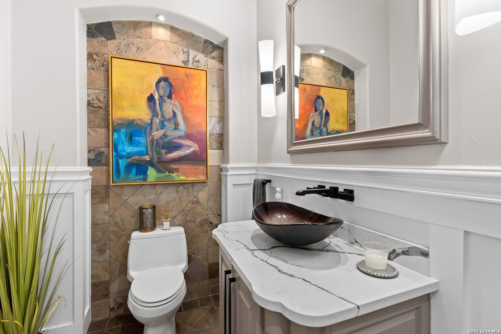 136 Park Ridge Boerne, TX 78006 - Photo 13 of 47 a bathroom with a sink a toilet and a mirror