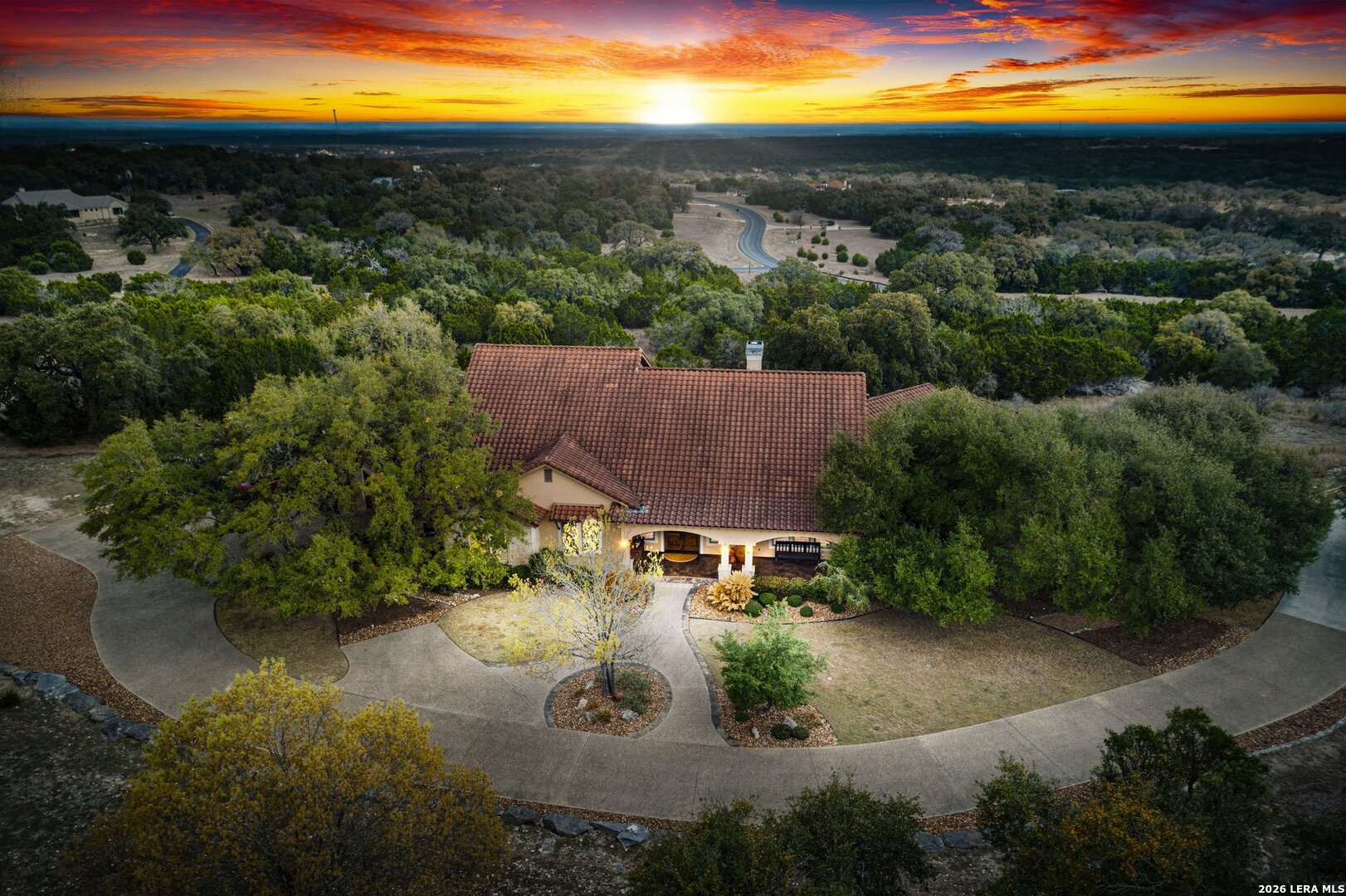 136 Park Ridge Boerne, TX 78006 - Photo 3 of 47 an aerial view of residential houses with outdoor space and lake view