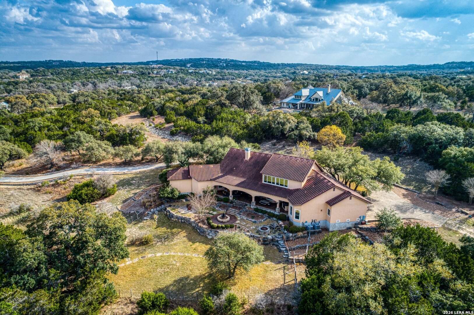 136 Park Ridge Boerne, TX 78006 - Photo 41 of 47 an aerial view of a house with a garden