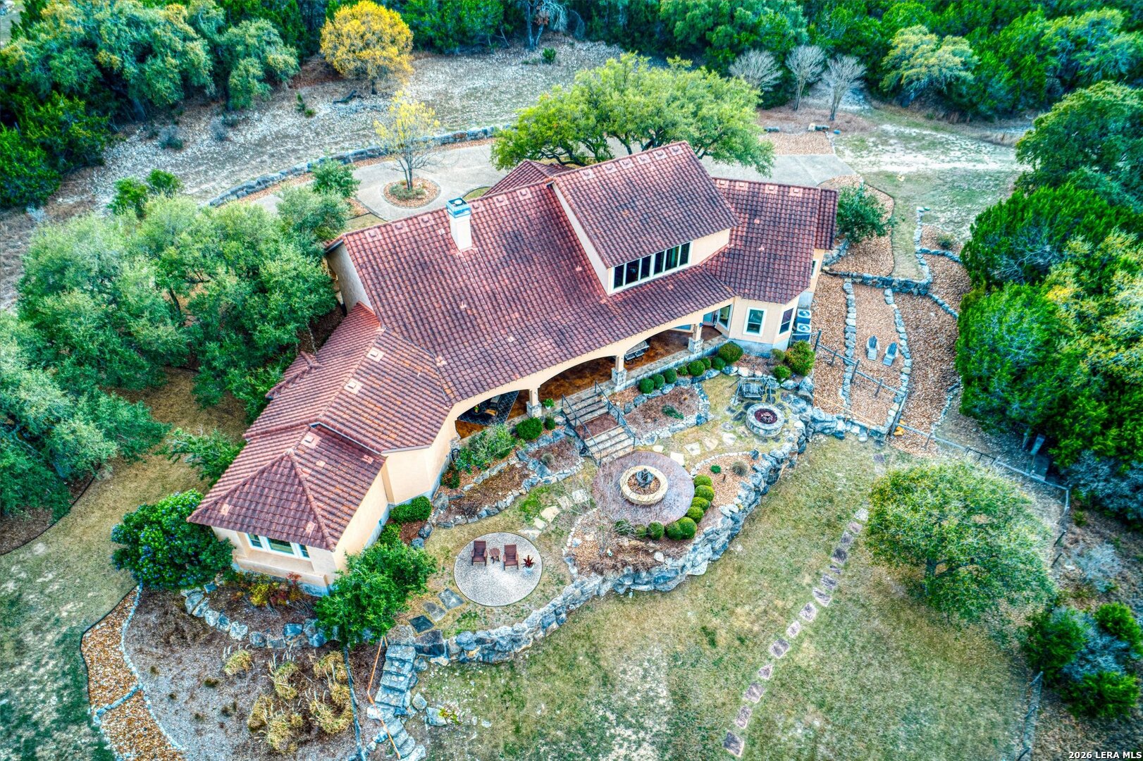 136 Park Ridge Boerne, TX 78006 - Photo 42 of 47 an aerial view of a house with a yard