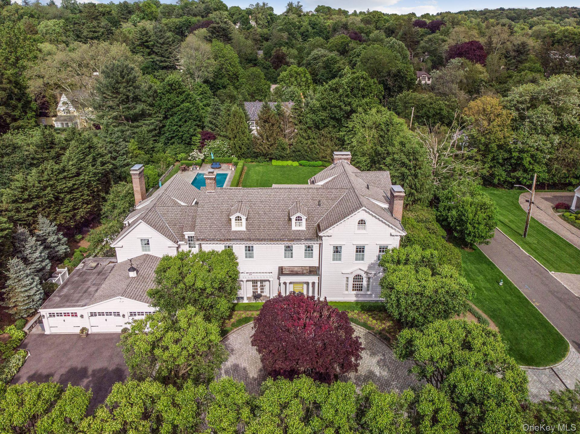 an aerial view of a house