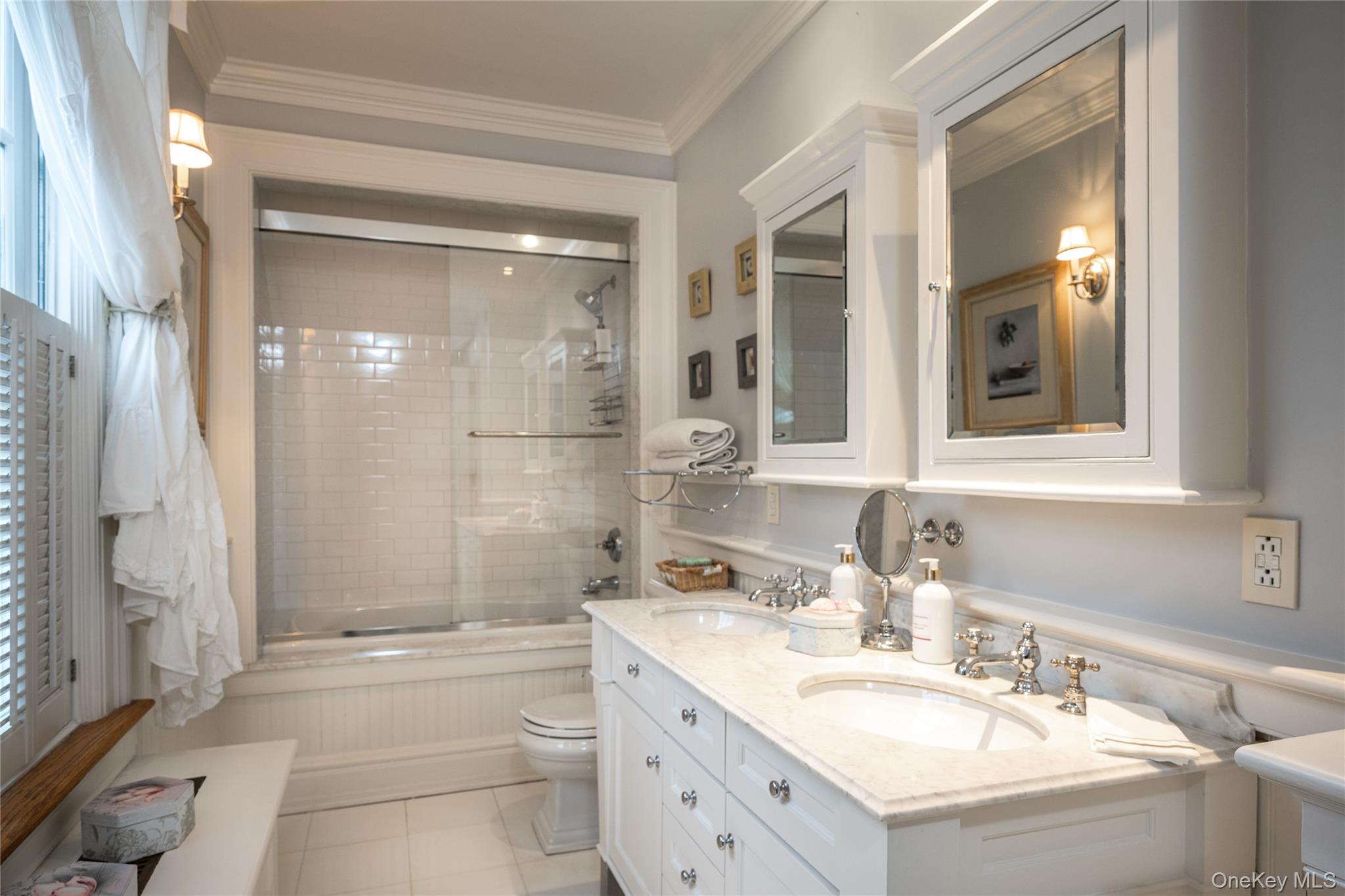 1 Roland Road Irvington, NY 10533 - Photo 38 of 49 Third floor hall bath with double vanity.