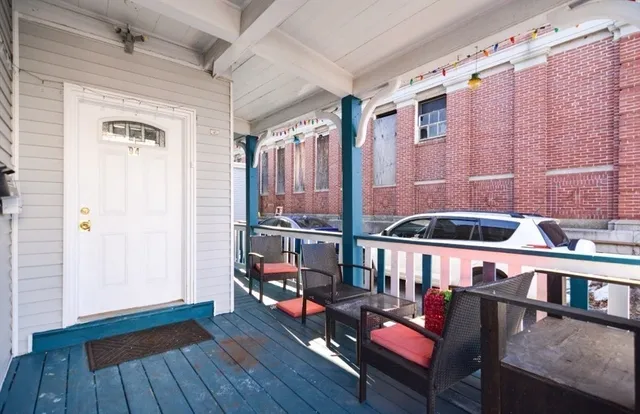 a living room with furniture
