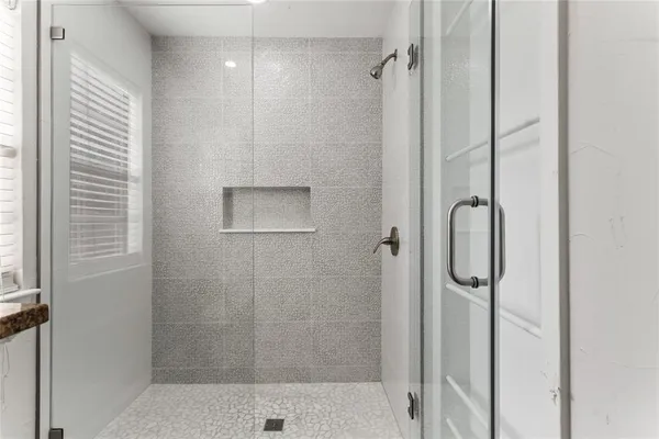 a bathroom with a shower