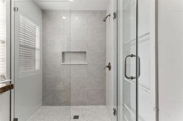 a bathroom with a shower
