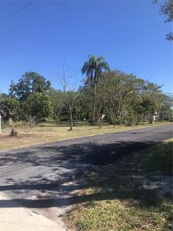 a view of a yard and mountain view