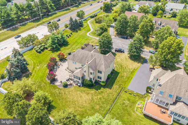 an aerial view of a house