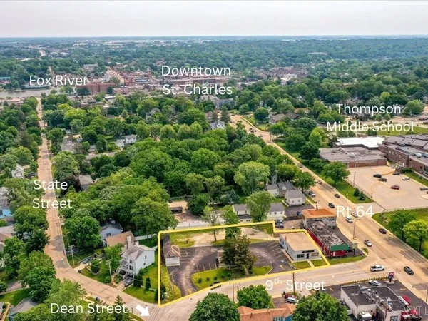 an aerial view of a city