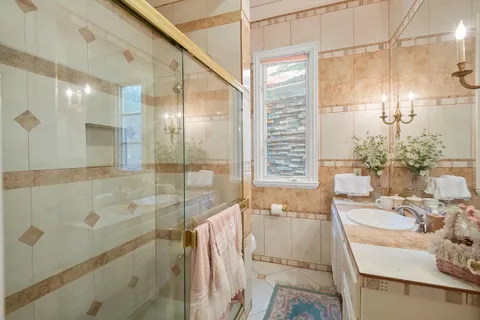 a view of swimming pool with a yard