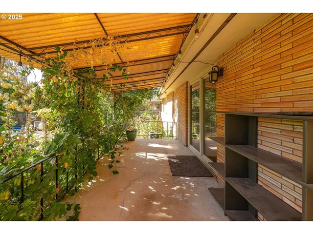 a view of a backyard with a garden