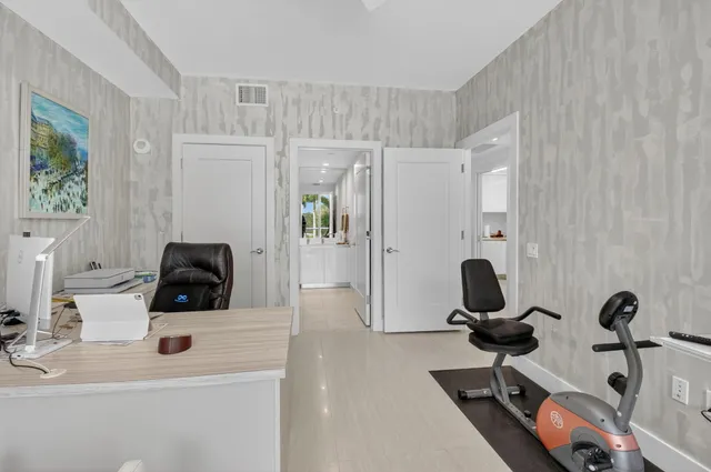 a view of a dining room with furniture window and natural light