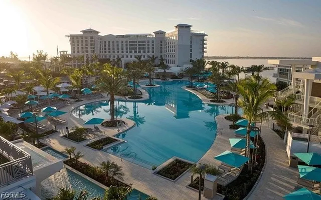 a view of a balcony with lake view