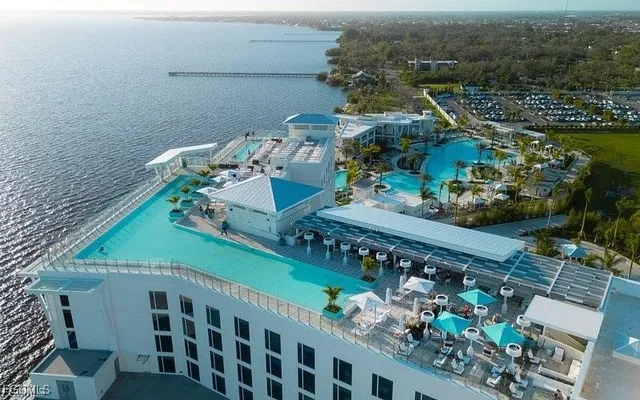 a view of a city with tall buildings