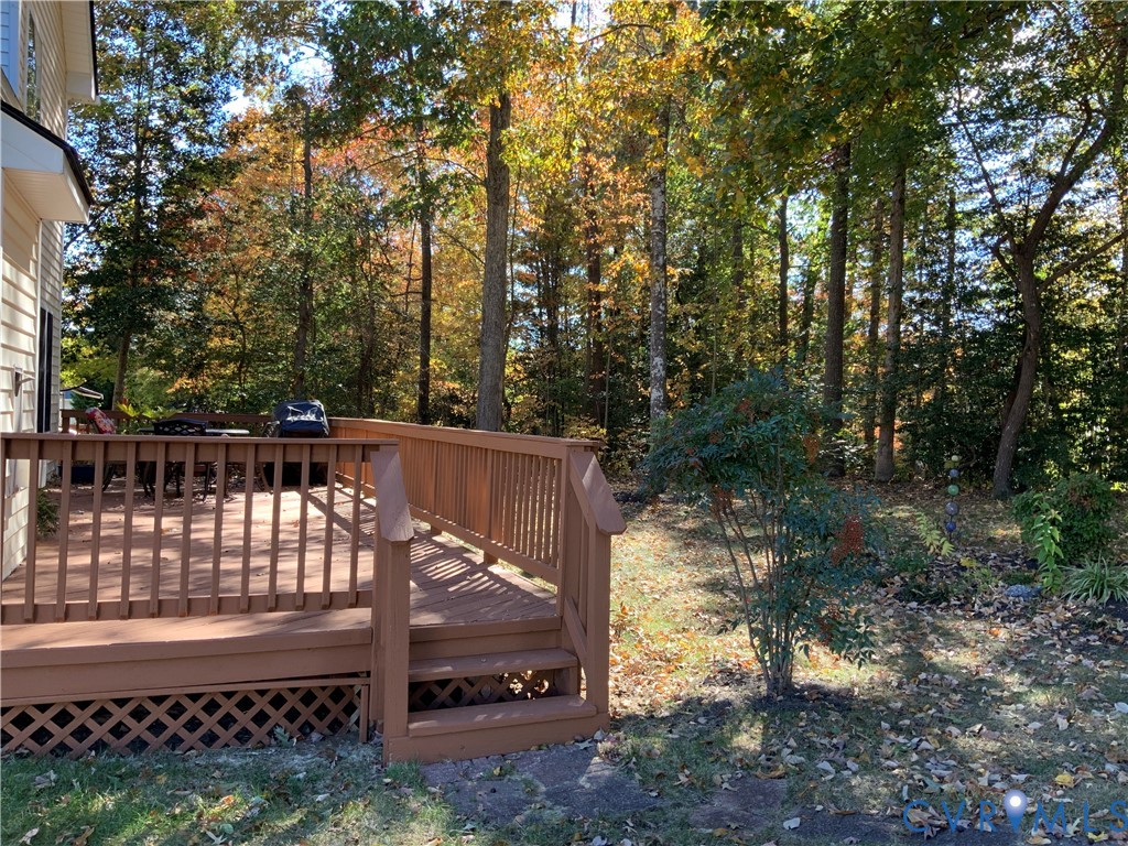 15801 Hampton Summit Lane Chesterfield, VA 23832 - Photo 38 of 42 a view of deck with wooden fence and trees