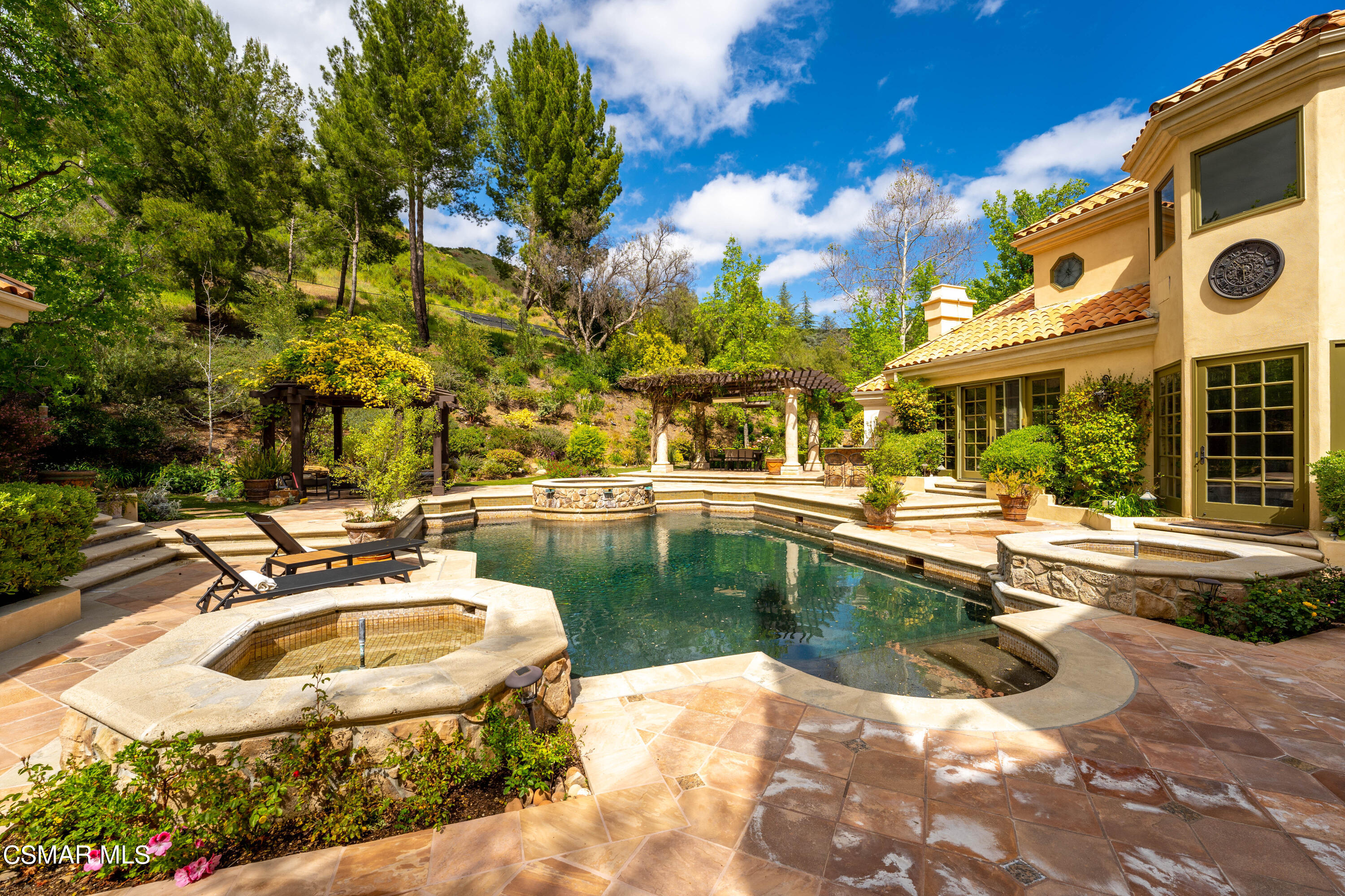 28685 Wagon Road Agoura Hills, CA 91301 - Photo 33 of 43 a view of a swimming pool with a patio