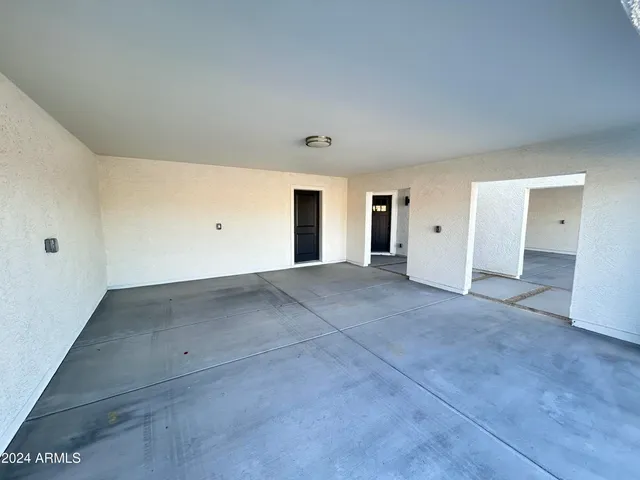 a view of small space with racks on the wall