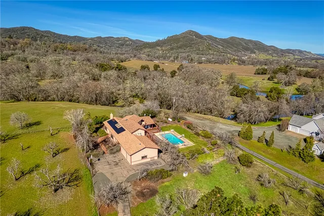 a view of a house with a large window