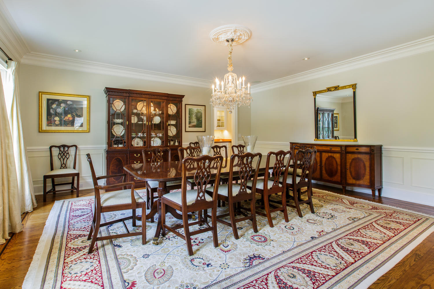 881 Valley Road New Canaan, CT 06840 - Photo 5 of 37 a view of a dining room with furniture window and wooden floor