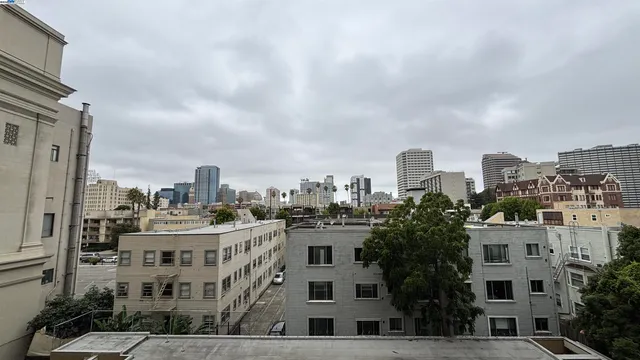 a view of a city with tall buildings