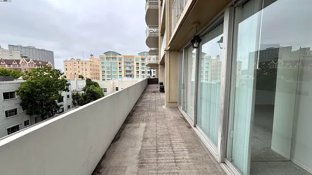 a view of balcony with city view