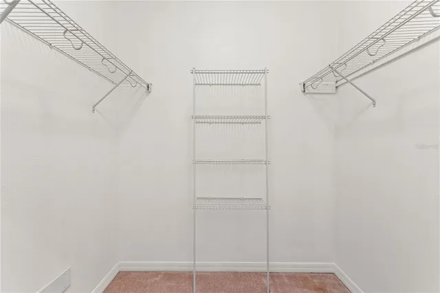 a view of small space with racks on the wall