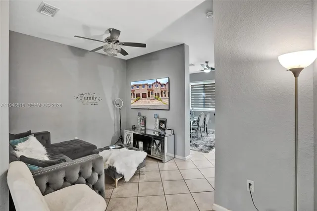 a living room with furniture