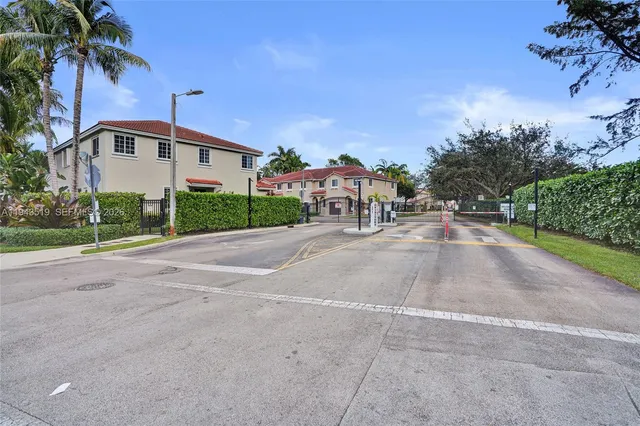 a childrens park with lots of swings and slides