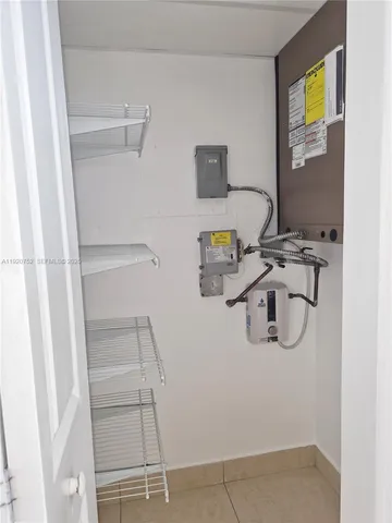 a view of an empty walk in closet