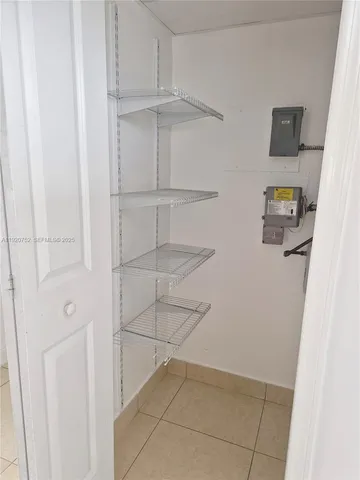 a view of an empty walk in closet