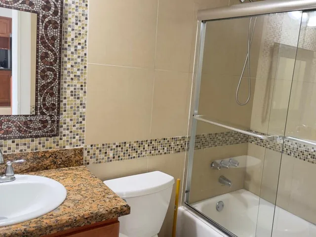 an outdoor space with pool