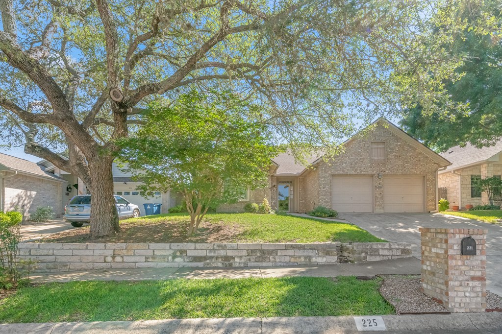225 Los Cedros Loop Kerrville, TX 78028 - Photo 3 of 27 a view of a yard in front of a house with large tree