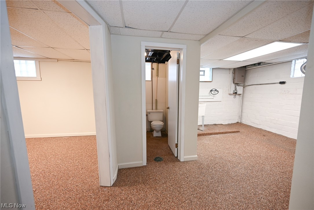 3832 Silsby Road Cleveland, OH 44111 - Photo 20 of 21 Basement with a paneled ceiling and carpet flooring