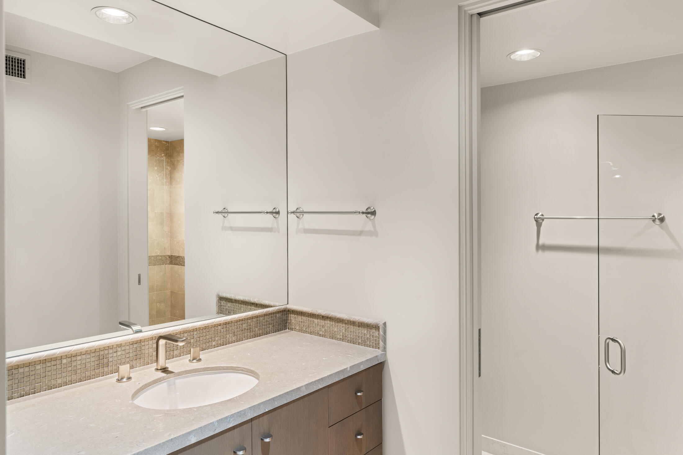30 Hillcrest Drive Rancho Mirage, CA 92270 - Photo 53 of 79 a bathroom with a granite countertop sink and a mirror
