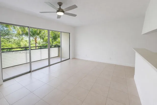 a view of a balcony with an outdoor space