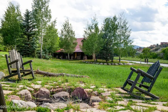 a view of outdoor space with seating