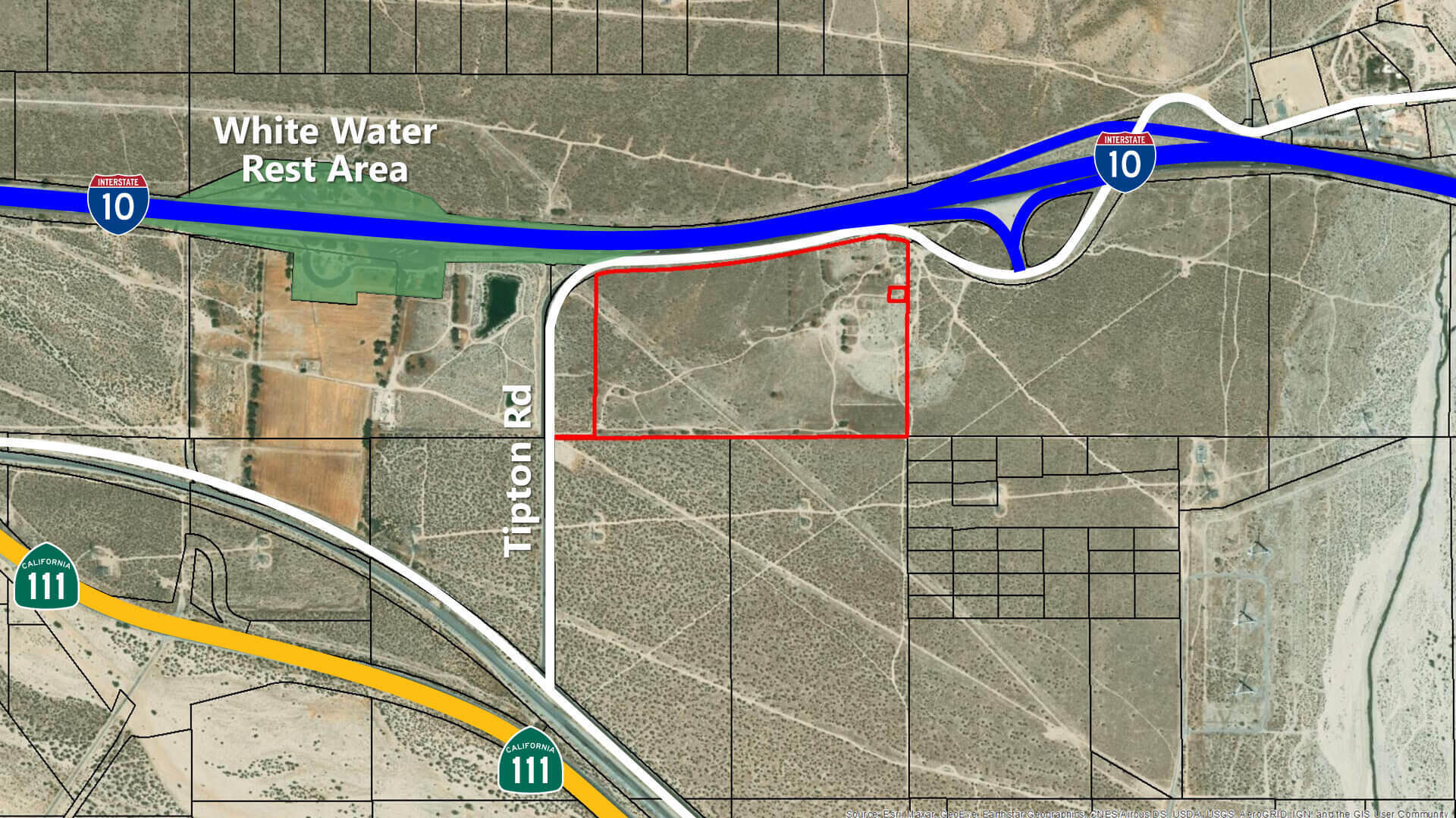 71 Tipton Road Whitewater, CA 92282 - Photo 2 of 2 71.5 AC Tipton Rd White Water Zoomed Aer